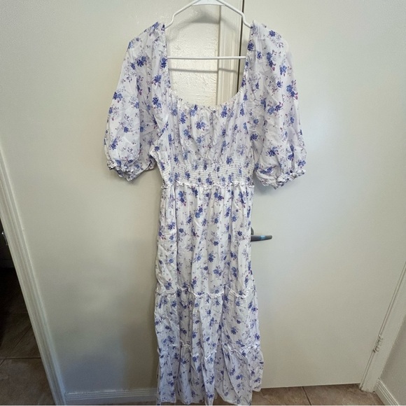 LoveShackFancy x Target Gemma Floral Midi/Maxi Dress Size Large Puff Sleeve - Picture 11 of 14